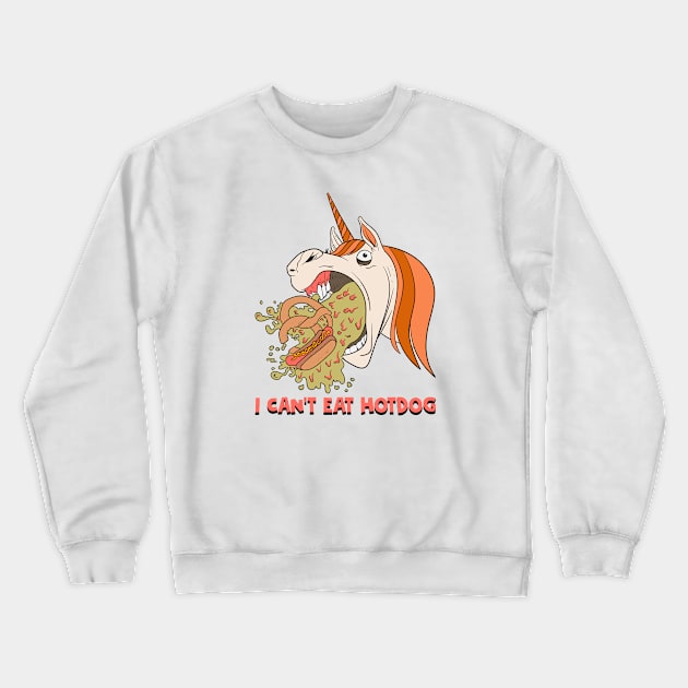 I Can't Eat Hotdog Crewneck Sweatshirt by Oiyo